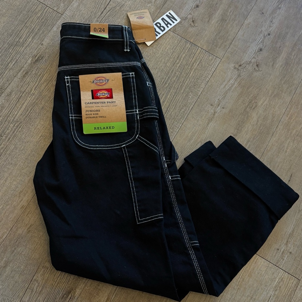 Dickies Y2K baggy carpenter cargo pant NWT size 0/24 contrast stitching - Picture 8 of 12